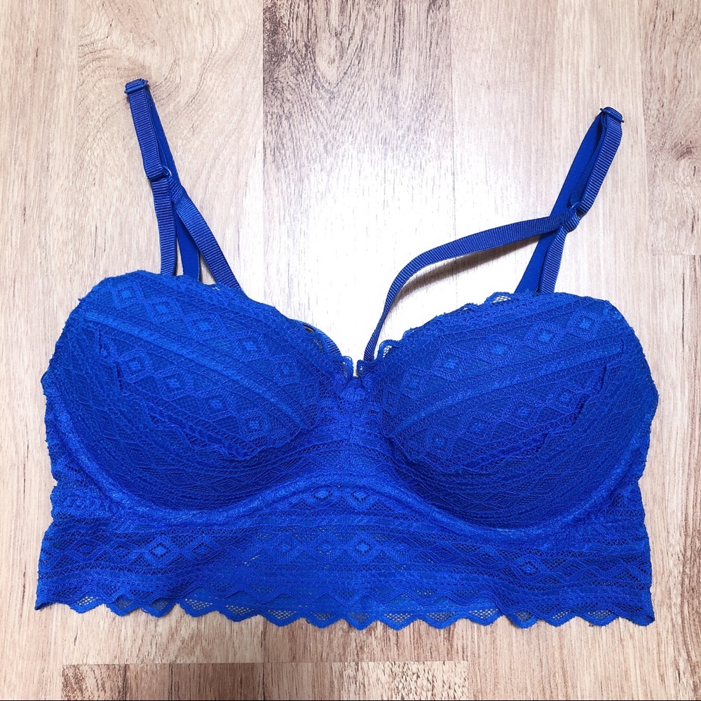 Victoria’s Secret Pink Blue Geo Push Up Bralette